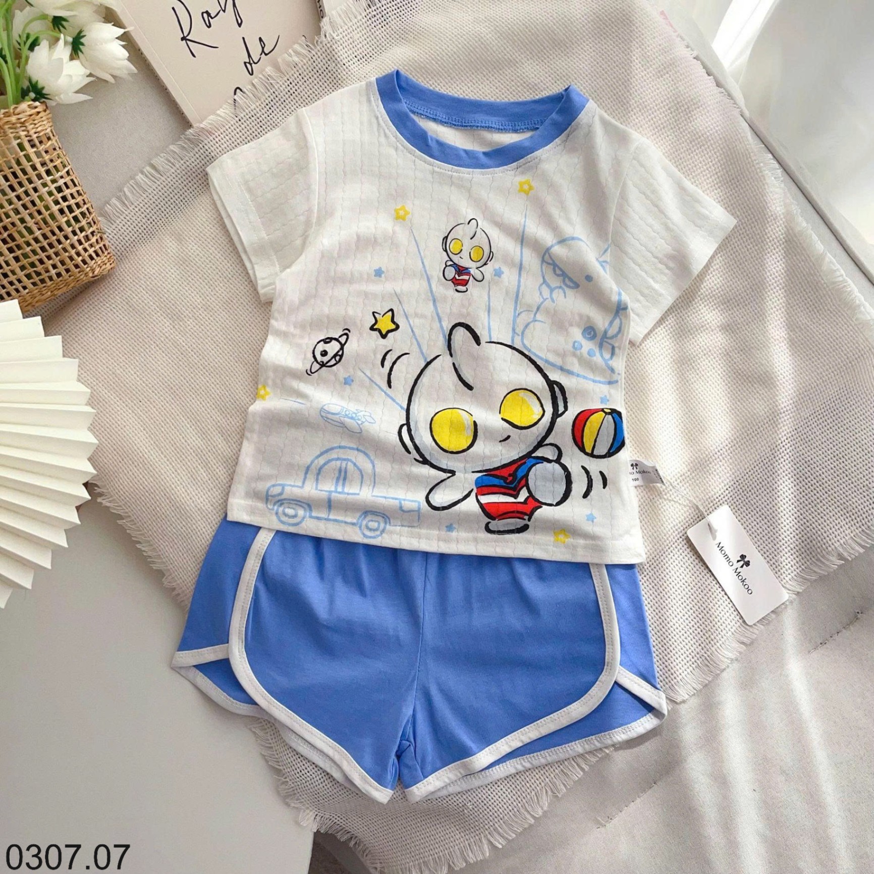 25HA0307.07 - BỘ HOẠT HÌNH CỘC TAY CHO BÉ HÃNG MOMO MOKOO