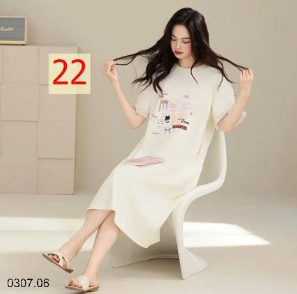 25HA0307.06 - VÁY NGỦ COTTON NGUYÊN CHẤT NỮ