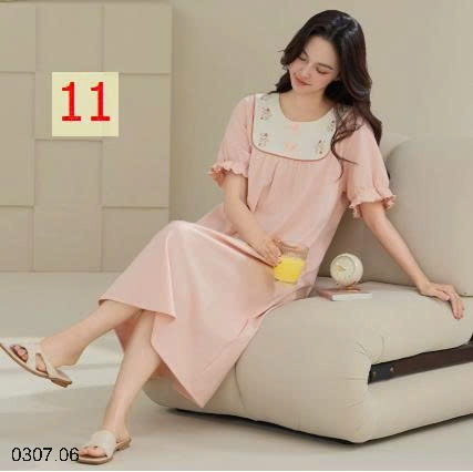 25HA0307.06 - VÁY NGỦ COTTON NGUYÊN CHẤT NỮ