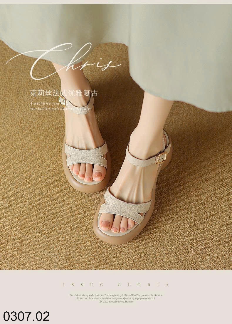 25HA0307.02 - SANDAL CAO GÓT ĐẾ VUÔNG