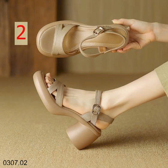 25HA0307.02 - SANDAL CAO GÓT ĐẾ VUÔNG
