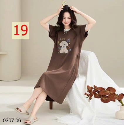 25HA0307.06 - VÁY NGỦ COTTON NGUYÊN CHẤT NỮ
