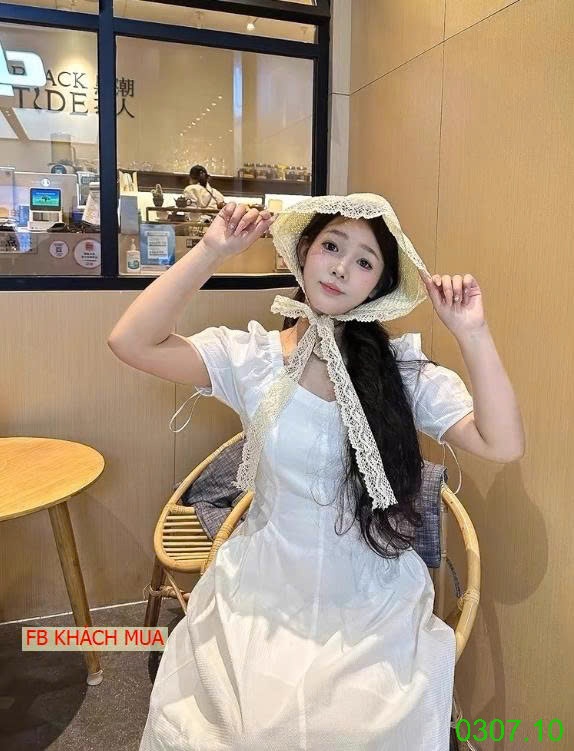 25HA0307.10 - MŨ CÓI VIỀN REN ĐI BIỂN