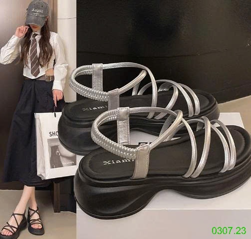 25HA0307.23 - SANDAL DÂY MẢNH ĐẾ CAO CHO NỮ