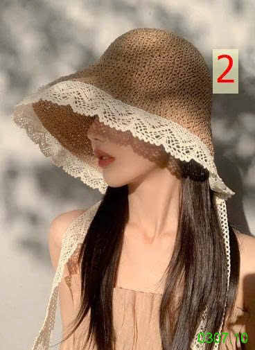 25HA0307.10 - MŨ CÓI VIỀN REN ĐI BIỂN