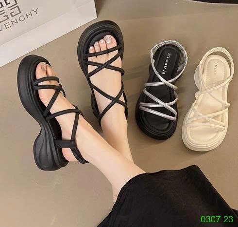 25HA0307.23 - SANDAL DÂY MẢNH ĐẾ CAO CHO NỮ