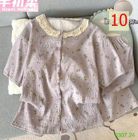 25HA0307.24 - BỘ CỘC NỮ MẶC NHÀ HỌA TIẾT