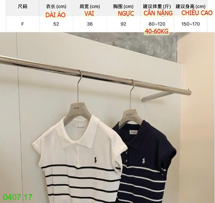25HA0407.17 - ÁO POLO KẺ THÊU HÌNH NGỰA NHÀ WGWE