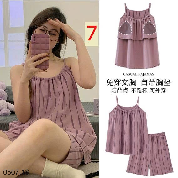 25HA0507.18 - BỘ HAI DÂY NỮ COTTON KÈM ĐỆM NGỰC