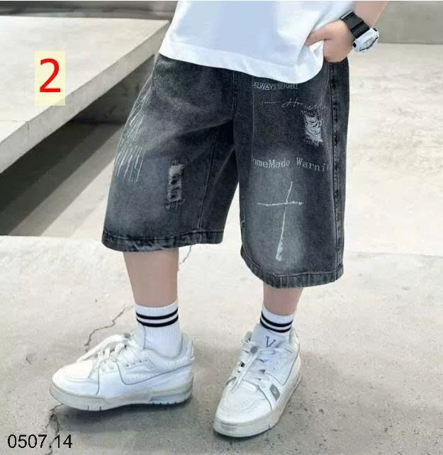 25HA0507.14 - QUẦN SHORT JEAN BÉ TRAI SIZE ĐẠI