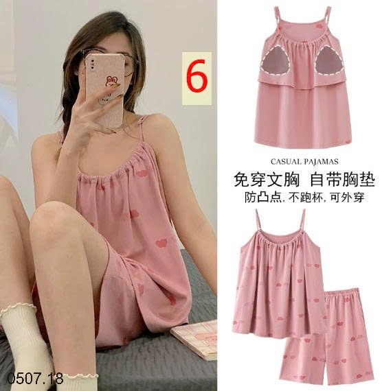25HA0507.18 - BỘ HAI DÂY NỮ COTTON KÈM ĐỆM NGỰC