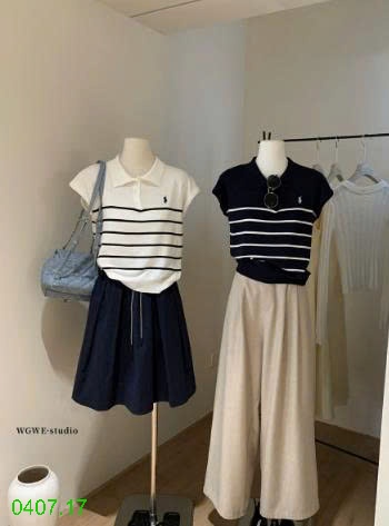 25HA0407.17 - ÁO POLO KẺ THÊU HÌNH NGỰA NHÀ WGWE