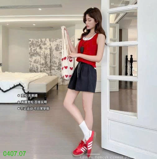 25HA0407.07 - QUẦN SHORT CẠP CHUN MOTIE NỮ