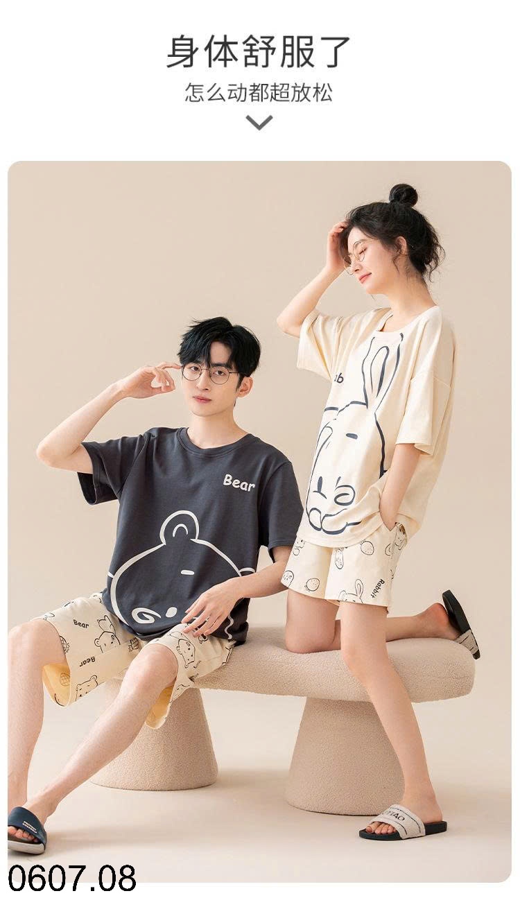25HA0607.08 - BỘ ĐÔI COTTON NAM NỮ