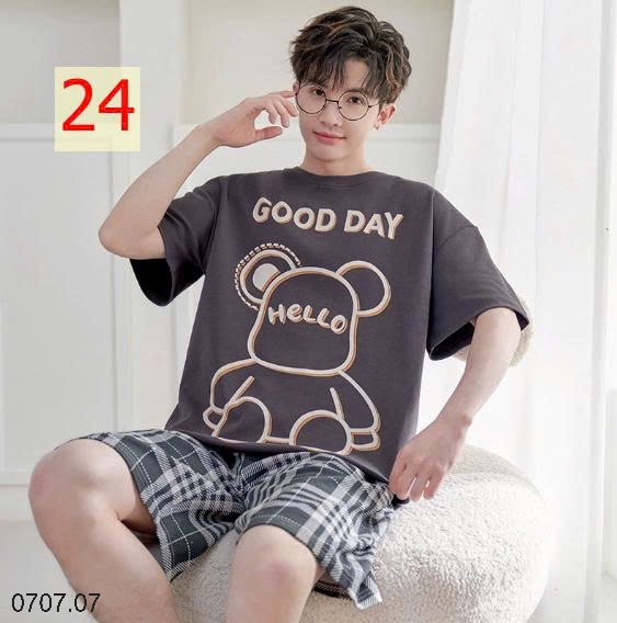 25HA0707.07- BỘ MẶC NHÀ COTTON CHO THANH NIÊN