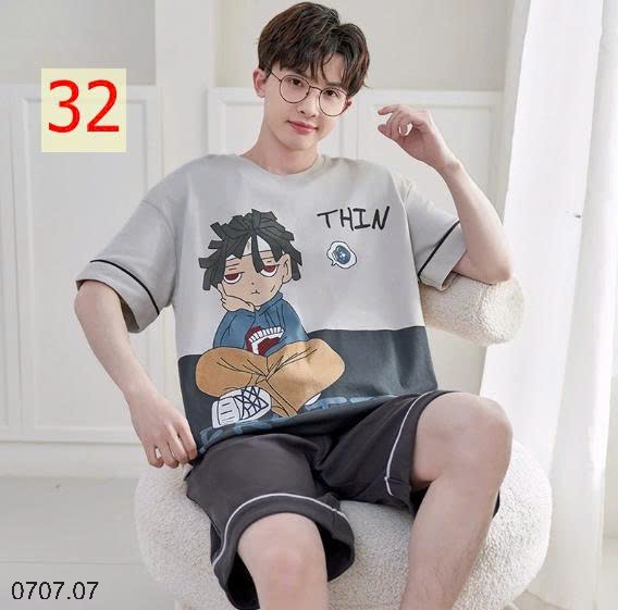25HA0707.07- BỘ MẶC NHÀ COTTON CHO THANH NIÊN