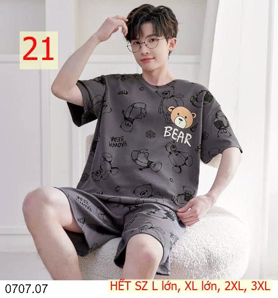 25HA0707.07- BỘ MẶC NHÀ COTTON CHO THANH NIÊN