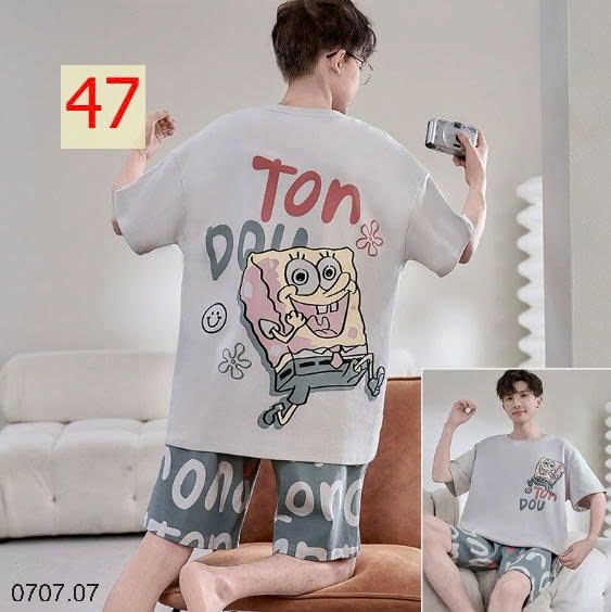 25HA0707.07- BỘ MẶC NHÀ COTTON CHO THANH NIÊN