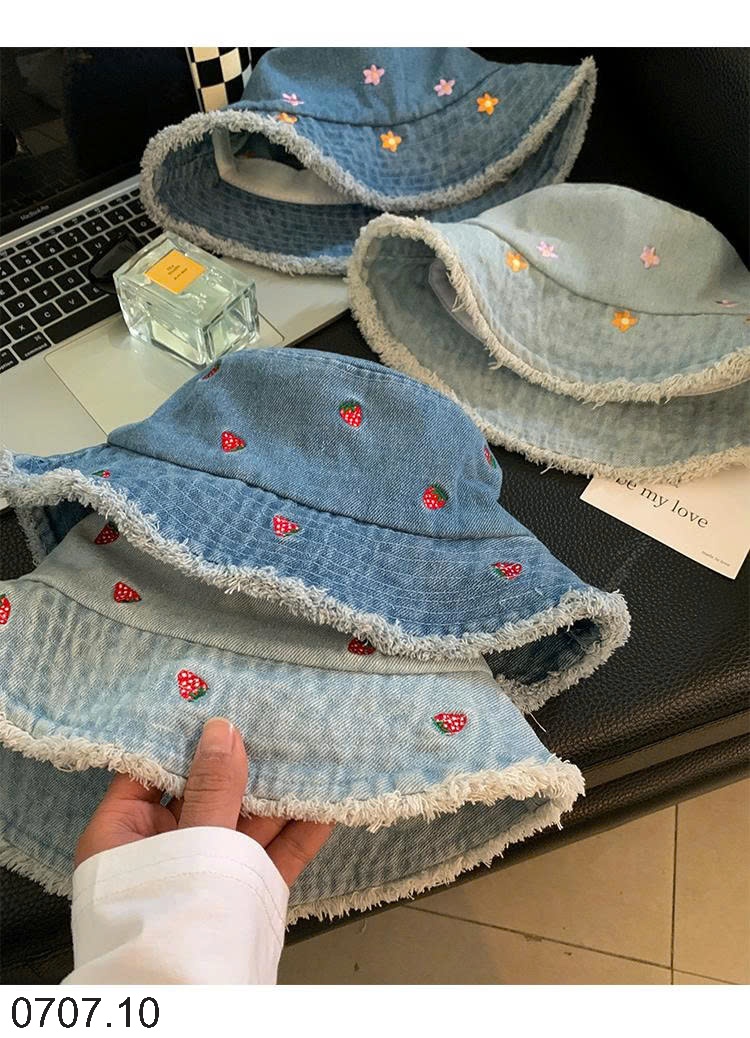 25HA0707.10 - MŨ BUCKET DENIM CHO NỮ