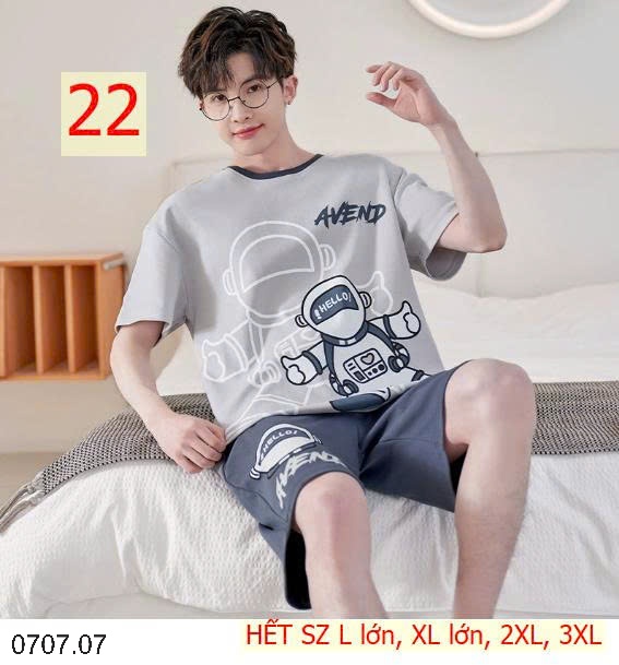 25HA0707.07- BỘ MẶC NHÀ COTTON CHO THANH NIÊN