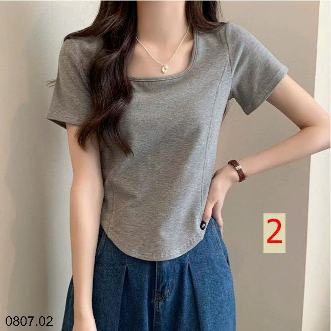 25HA0807.02 - ÁO THUN CỔ VUÔNG NỮ