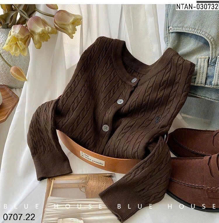 25HA0707.22 - ÁO LEN CARDIGAN THÊU HÌNH NGỰA