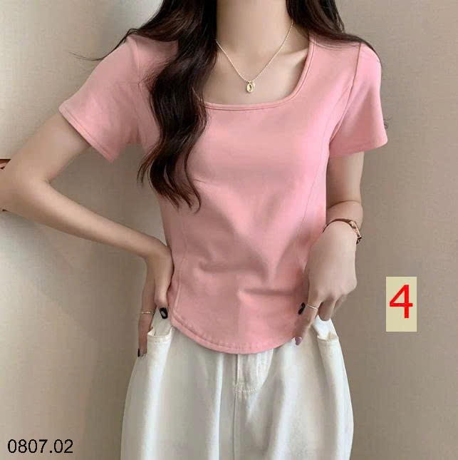 25HA0807.02 - ÁO THUN CỔ VUÔNG NỮ