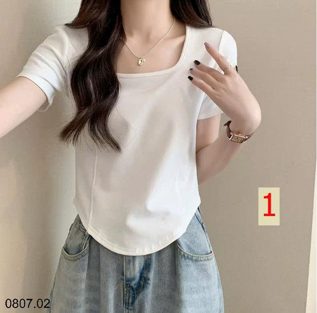 25HA0807.02 - ÁO THUN CỔ VUÔNG NỮ