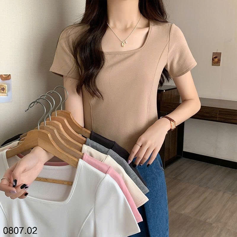 25HA0807.02 - ÁO THUN CỔ VUÔNG NỮ