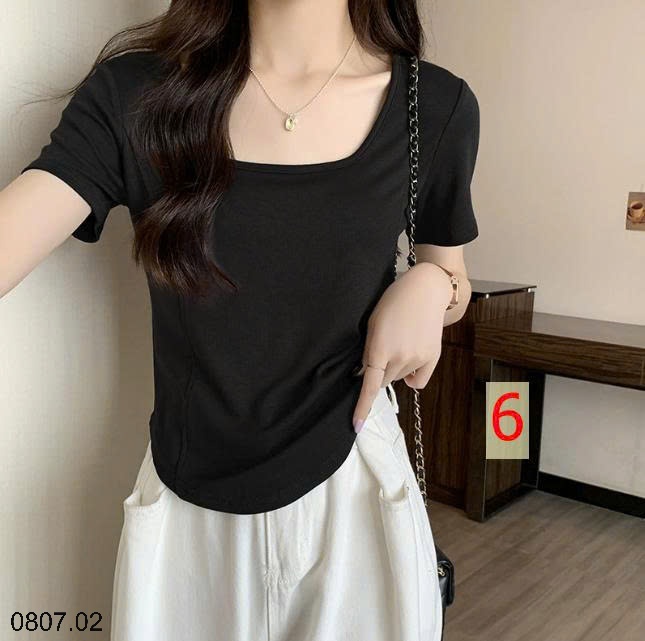 25HA0807.02 - ÁO THUN CỔ VUÔNG NỮ