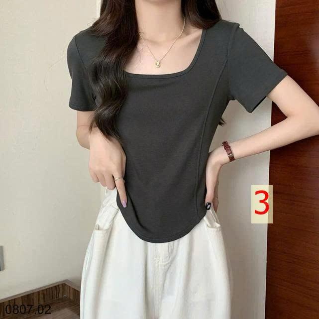 25HA0807.02 - ÁO THUN CỔ VUÔNG NỮ