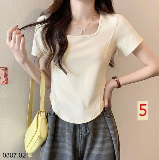 25HA0807.02 - ÁO THUN CỔ VUÔNG NỮ