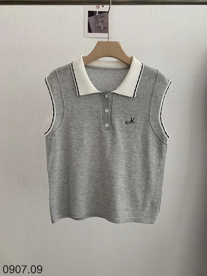 25HA0907.09 - ÁO POLO SÁT NÁCH CỔ PHỐI MÀU NỮ