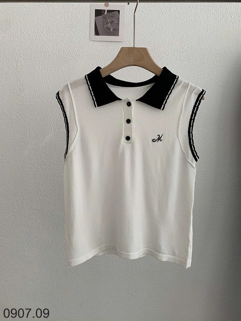 25HA0907.09 - ÁO POLO SÁT NÁCH CỔ PHỐI MÀU NỮ
