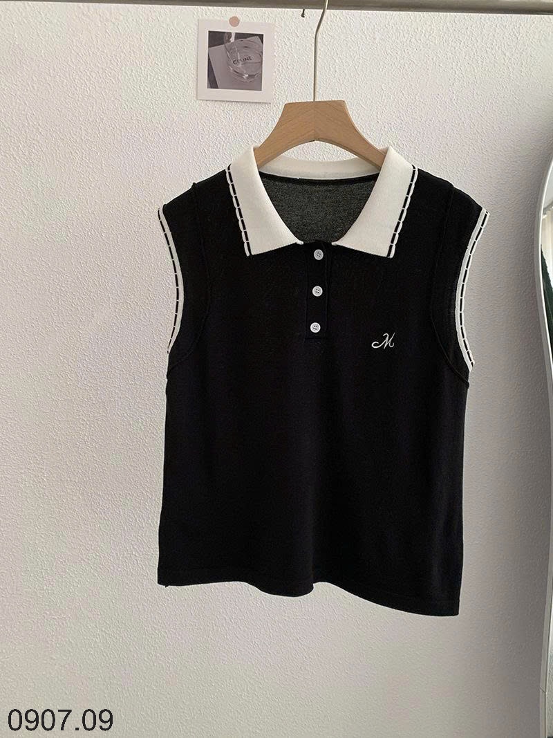 25HA0907.09 - ÁO POLO SÁT NÁCH CỔ PHỐI MÀU NỮ
