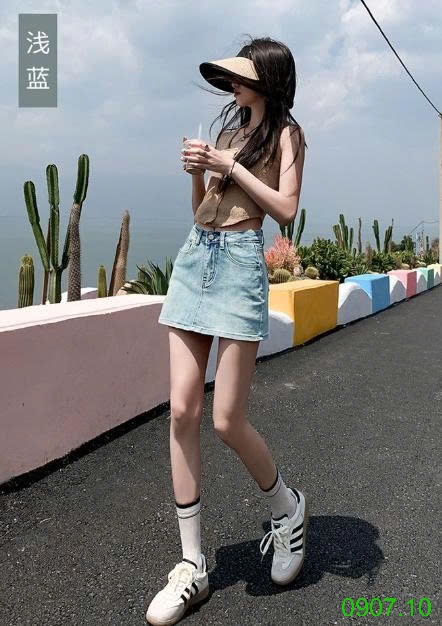 25HA0907.10 - CHÂN VÁY CHỮ A DENIM NỮ