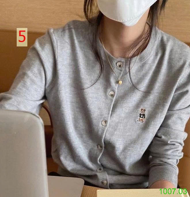25HA1007.03 - ÁO LEN CARDIGAN NỮ THÊU HÌNH GẤU