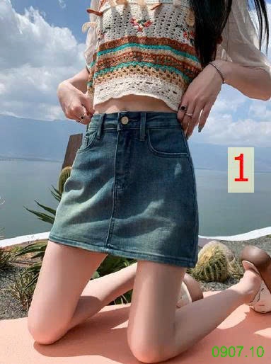 25HA0907.10 - CHÂN VÁY CHỮ A DENIM NỮ