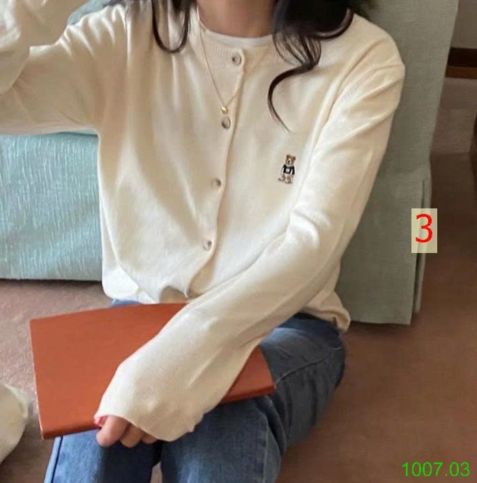 25HA1007.03 - ÁO LEN CARDIGAN NỮ THÊU HÌNH GẤU