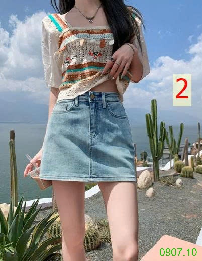 25HA0907.10 - CHÂN VÁY CHỮ A DENIM NỮ