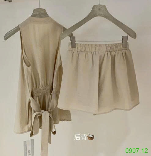 25HA0907.12 - SET BA LỖ CỔ V THẮT EO SÀNH ĐIỆU NHÀ WGWE