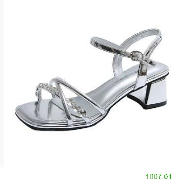 25HA1007.01 - SANDAL GÓT VUÔNG ĐÍNH ĐÁ NỮ