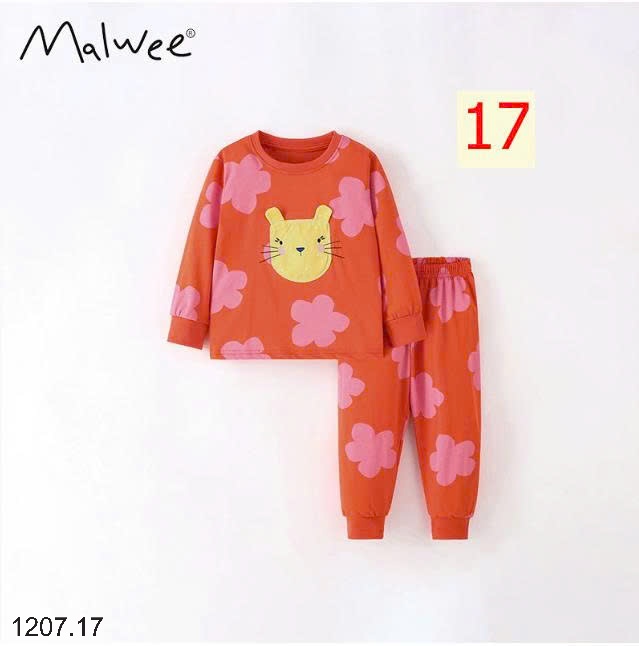 25HA1207.17 - BỘ THU ĐÔNG MẶC NHÀ BÉ GÁI MALWEE