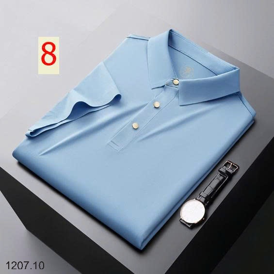 25HA1207.10 - POLO LỤA BĂNG NAM LIỀN MẠCH CAO CẤP