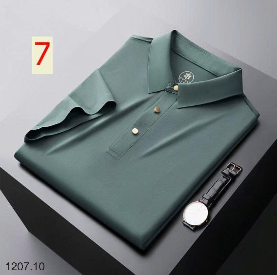 25HA1207.10 - POLO LỤA BĂNG NAM LIỀN MẠCH CAO CẤP
