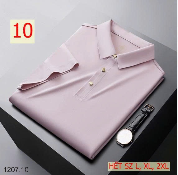 25HA1207.10 - POLO LỤA BĂNG NAM LIỀN MẠCH CAO CẤP