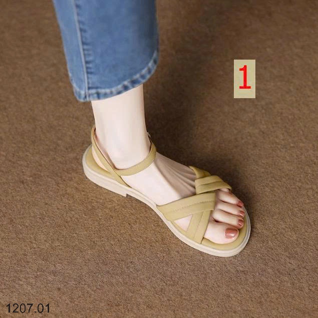 25HA1207.01 - SANDAL QUAI ĐAN ĐẾ BỆT CHO NỮ