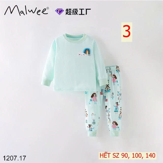 25HA1207.17 - BỘ THU ĐÔNG MẶC NHÀ BÉ GÁI MALWEE