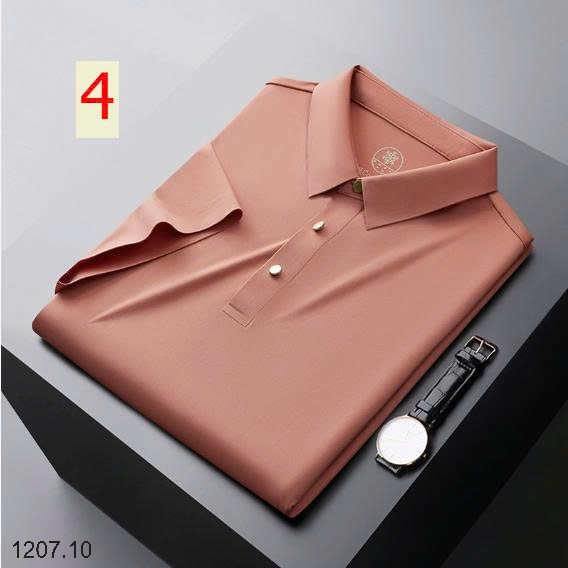 25HA1207.10 - POLO LỤA BĂNG NAM LIỀN MẠCH CAO CẤP