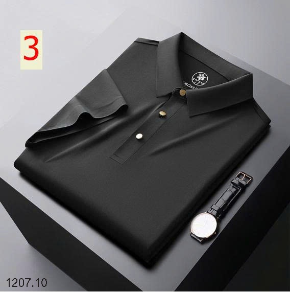 25HA1207.10 - POLO LỤA BĂNG NAM LIỀN MẠCH CAO CẤP